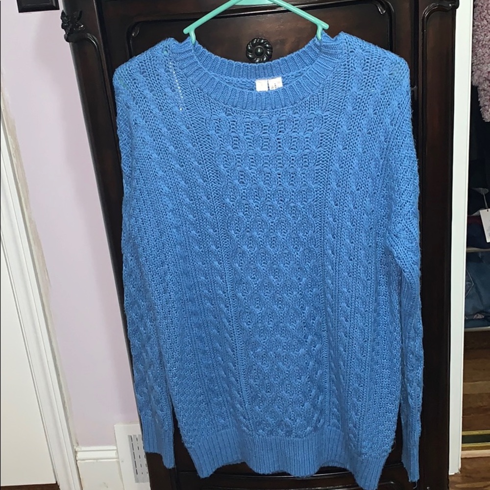 Periwinkle Cable Knit Sweater
